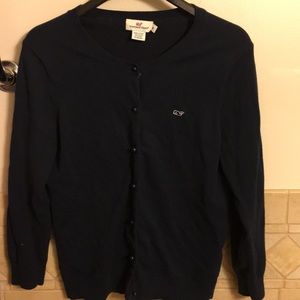 Navy Vineyard Vines cardigan. Size M